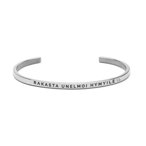 Armband – SEURAA UNELMIASI (finsk gravyr)