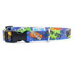 Collar With A Plastic Buckle - Blue Graffiti