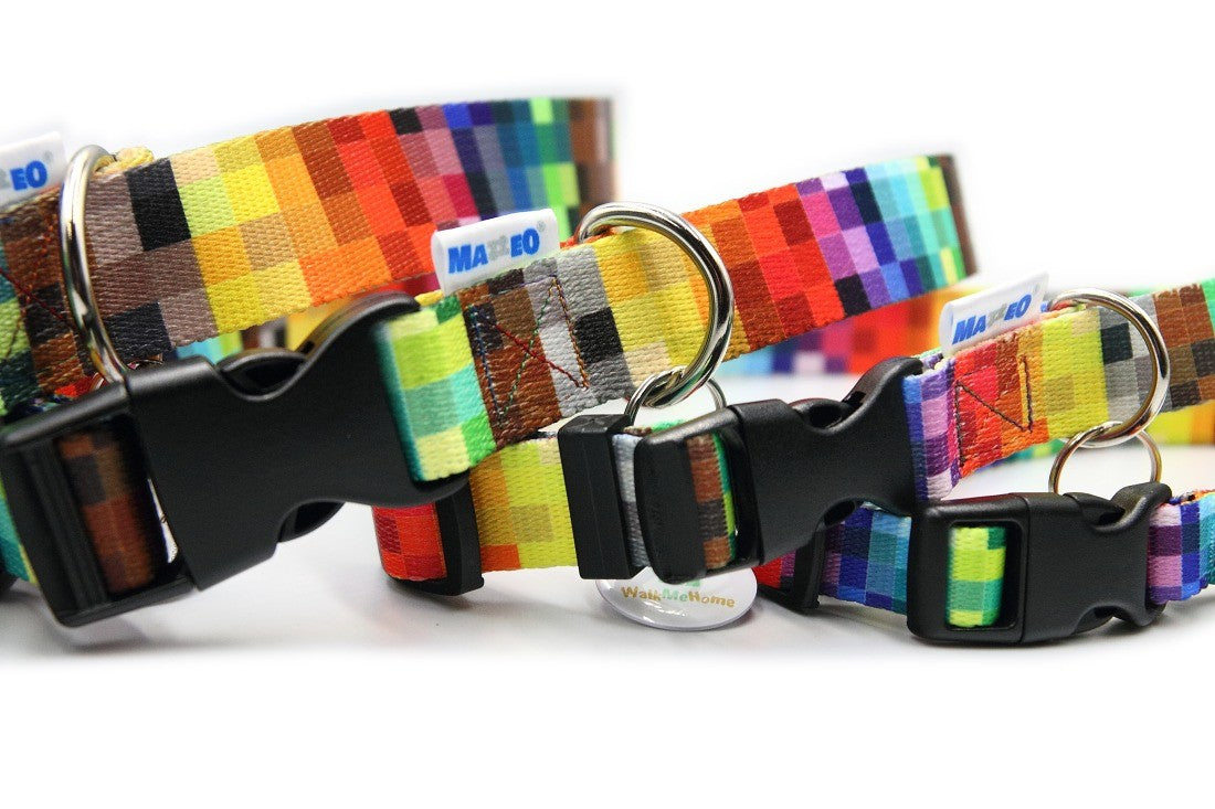 Collar With A Plastic Buckle - Pixels